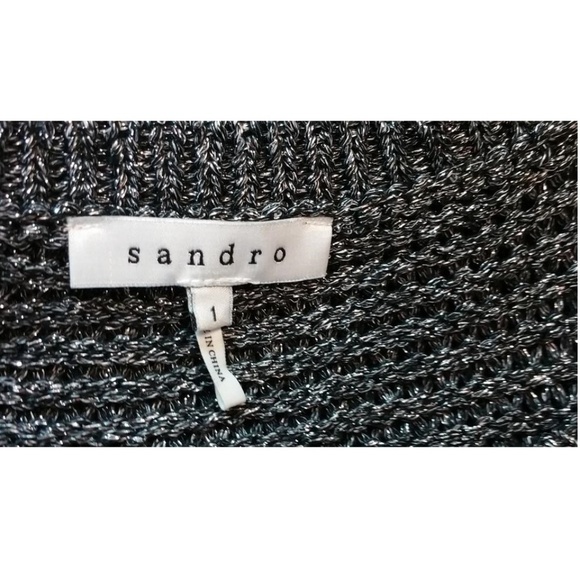 Sandro Silver and Black Knit 1 Blouse - Picture 3 of 4